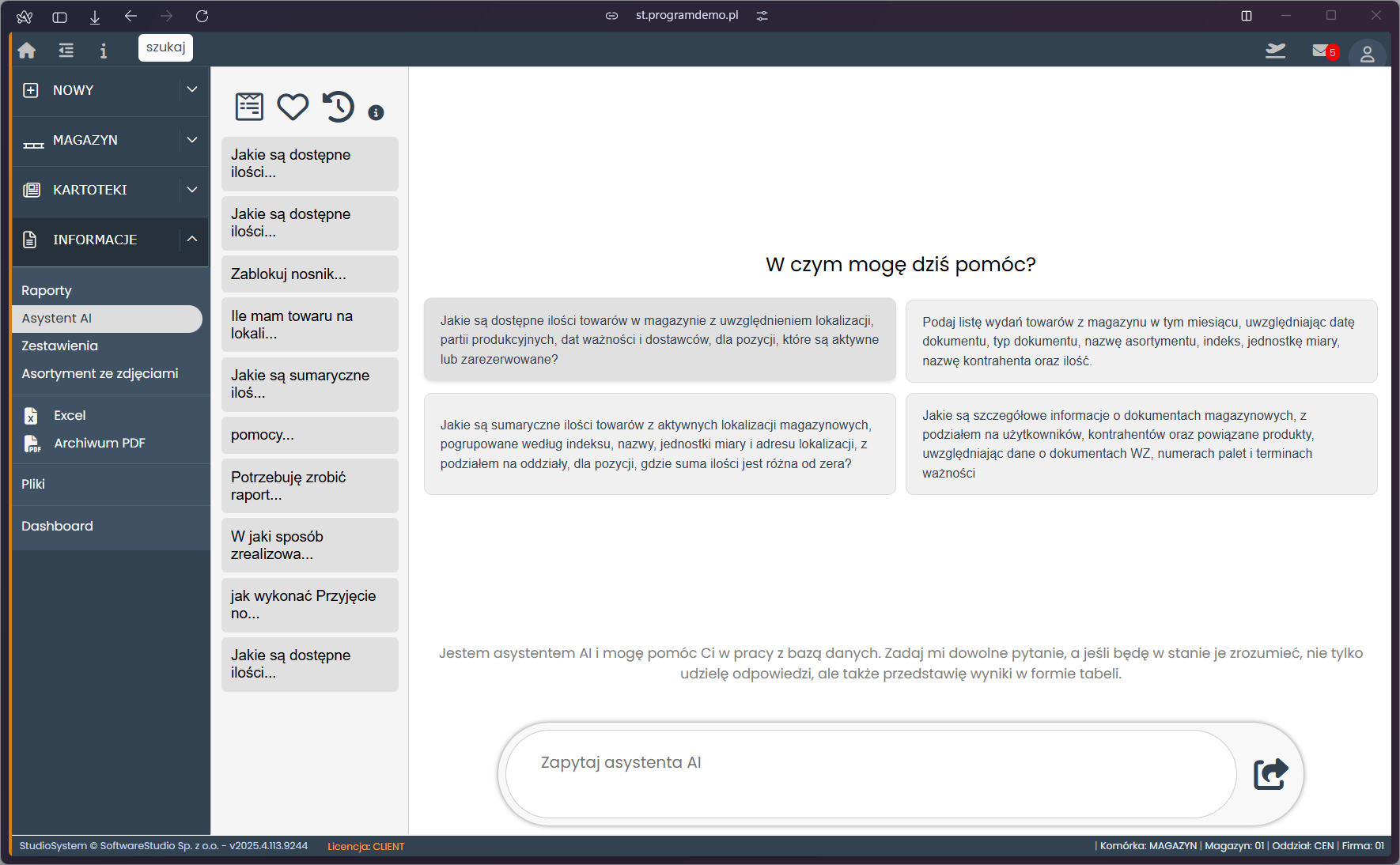 Wykorzystaj Asystenta AI w Swoim Magazynie